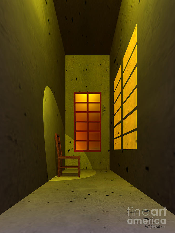 Fantasy Digital Art - A Narrow Room by Walter Neal