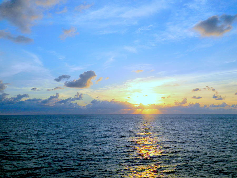 Dawn Photograph - A New Dawn at Sea by Arlane Crump