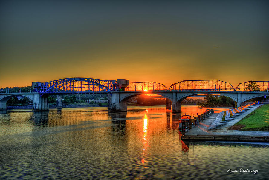 A New Day Chattanooga Sunrise Market Street Bridge Photograph by Reid Callaway