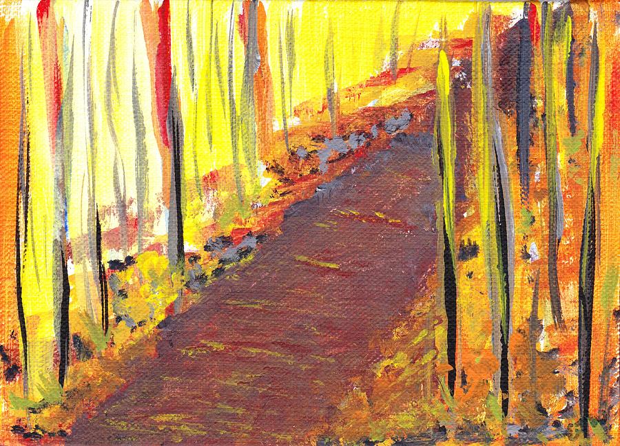 Fall Painting - A New Fall Path by Ellen Jenny Watkins