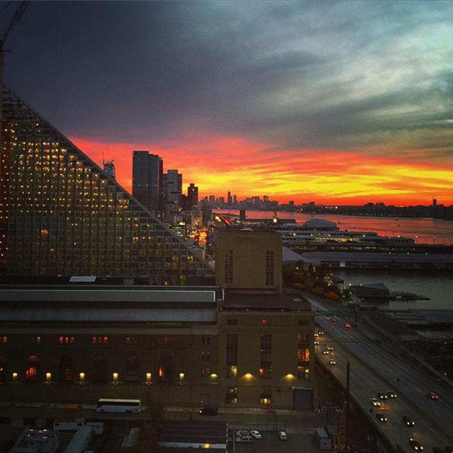 Sunset Photograph - A Nice Way To End The Day! #nyc #sunset by Andre De Mello