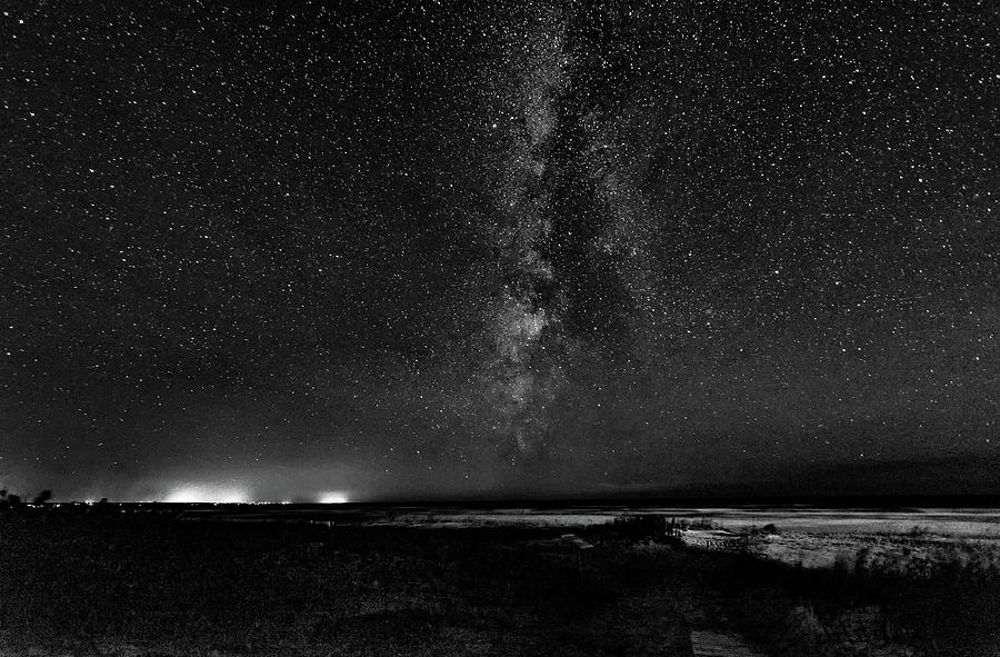 A Night At The Beach 8 bw Photograph by Steve Harrington