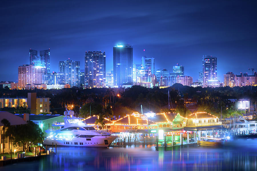 A Night in Fort Lauderdale Photograph by Mark Andrew Thomas