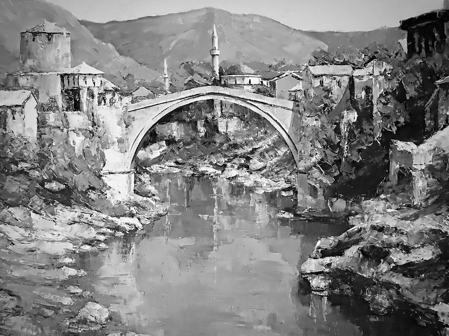 A Night In Old Town Mostar Digital Art by Joseph Hendrix