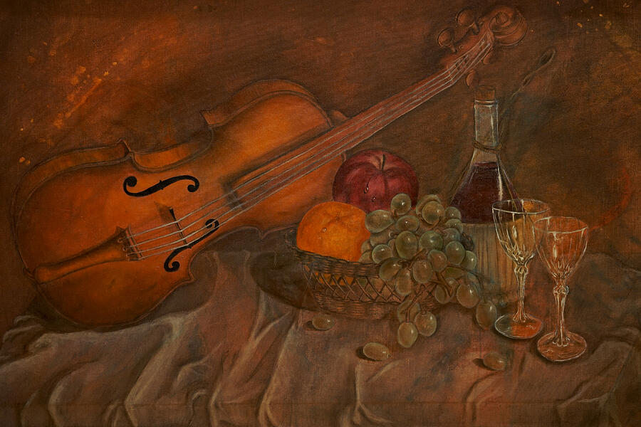 Wine Painting - A Night of Love by Giorgio Tuscani