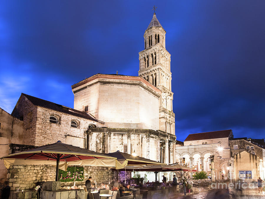 A night view of the Cathedral of Saint Domnius in Split Photograph by Didier Marti