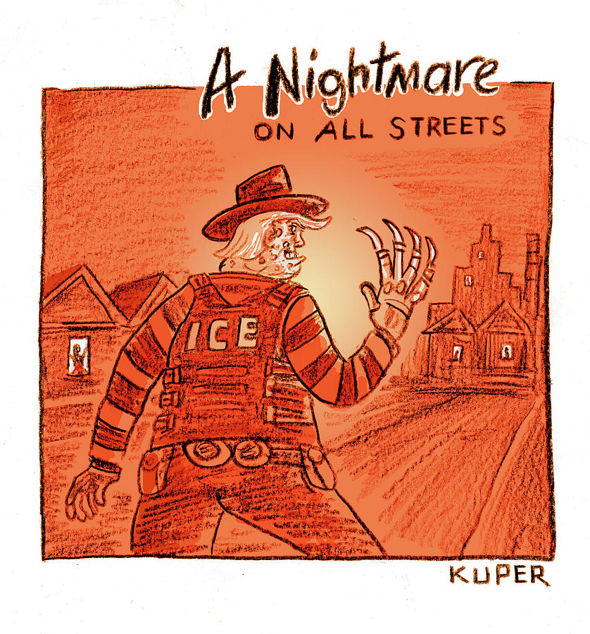 A Nightmare on All Streets Drawing by Peter Kuper A Nightmare on All Streets Drawing by Peter Kuper