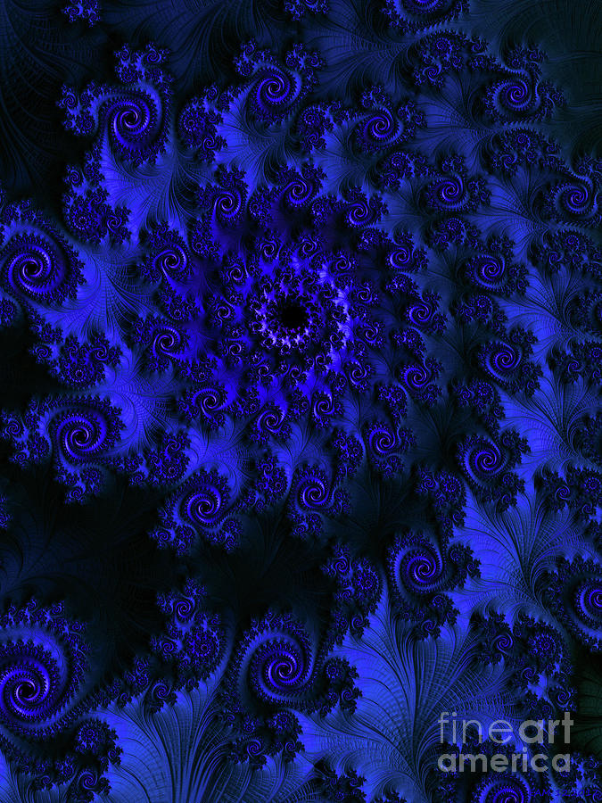 A Nine of Roses / blue Digital Art by Elizabeth McTaggart