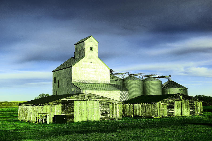 Barn Photograph - A North Dakota Silo and two barns  by Jeff Swan