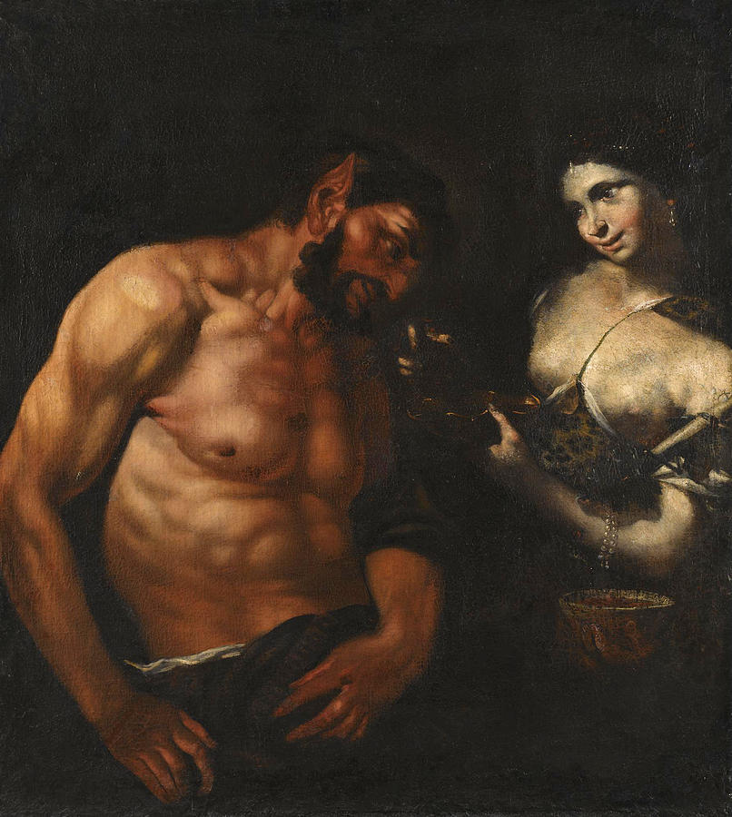 A Nymph and a Satyr Painting by Follower of Johann Carl Loth