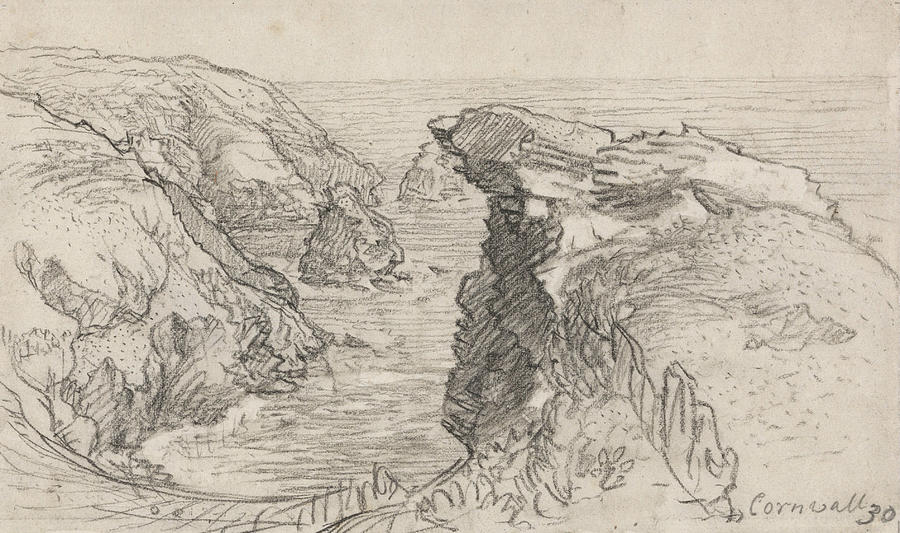A Page from a Cornish Sketchbook - Cornwall 30 Drawing by Samuel Palmer
