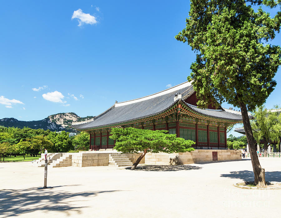 A pagoda in Gyeongbokgung palace, Seoul  Photograph by Didier Marti