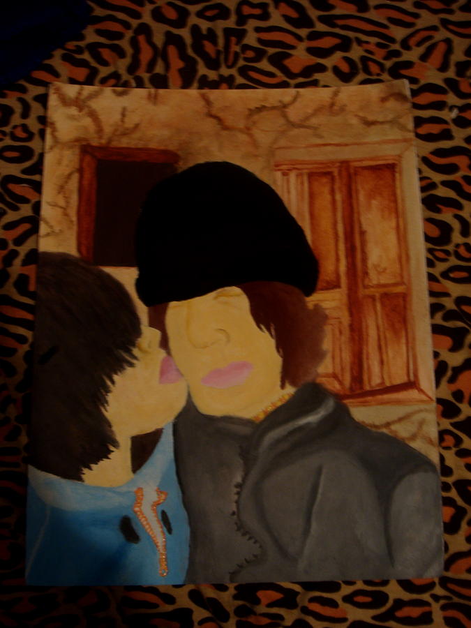A painting i did od me and my current boyfriend.  Painting by Ashlynn Decker