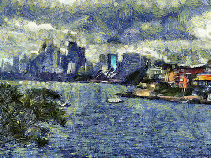 A painting of the Sydney landscape as seen from a distance Photograph by Ashish Agarwal