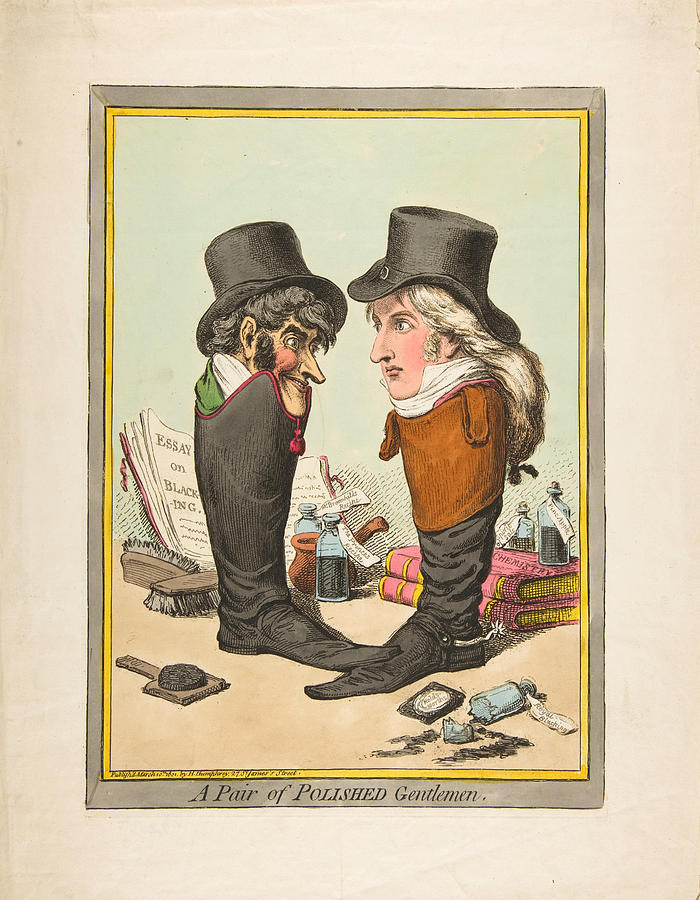 A Pair of Polished Gentlemen Drawing by James Gillray