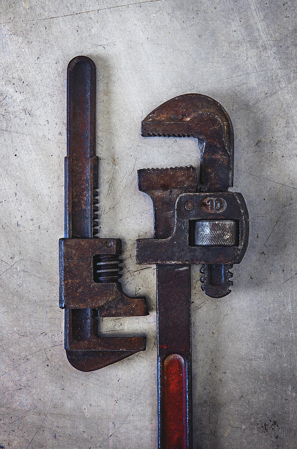 Vintage Photograph - A Pair of Rusty Wrenches by Carlos Caetano