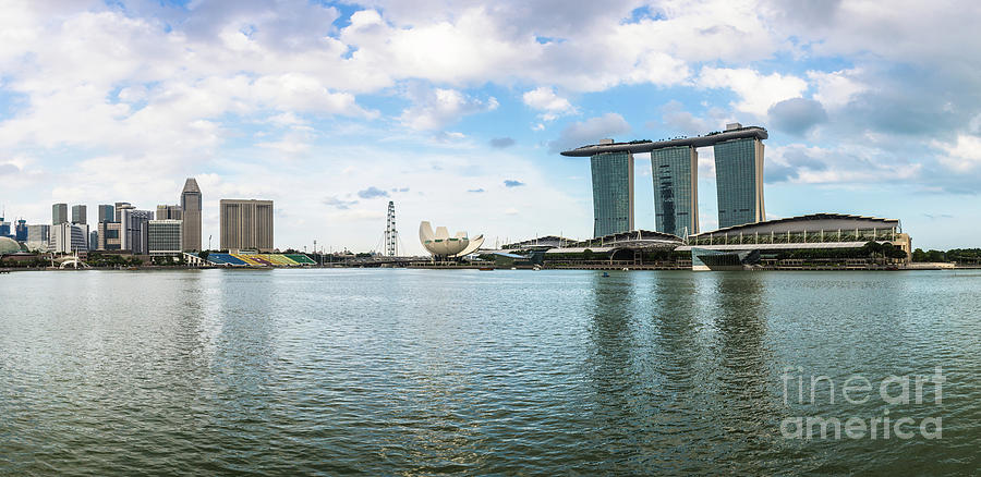 A panorama of Marina Bay Sands in Singapore Photograph by Didier Marti