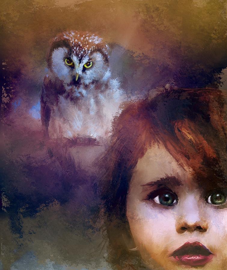 Owl Digital Art - A Part Of The Mist by Richard Okun