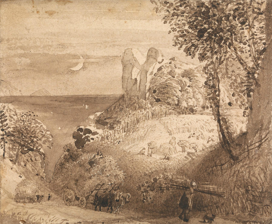 A Pastoral Scene Painting by Samuel Palmer