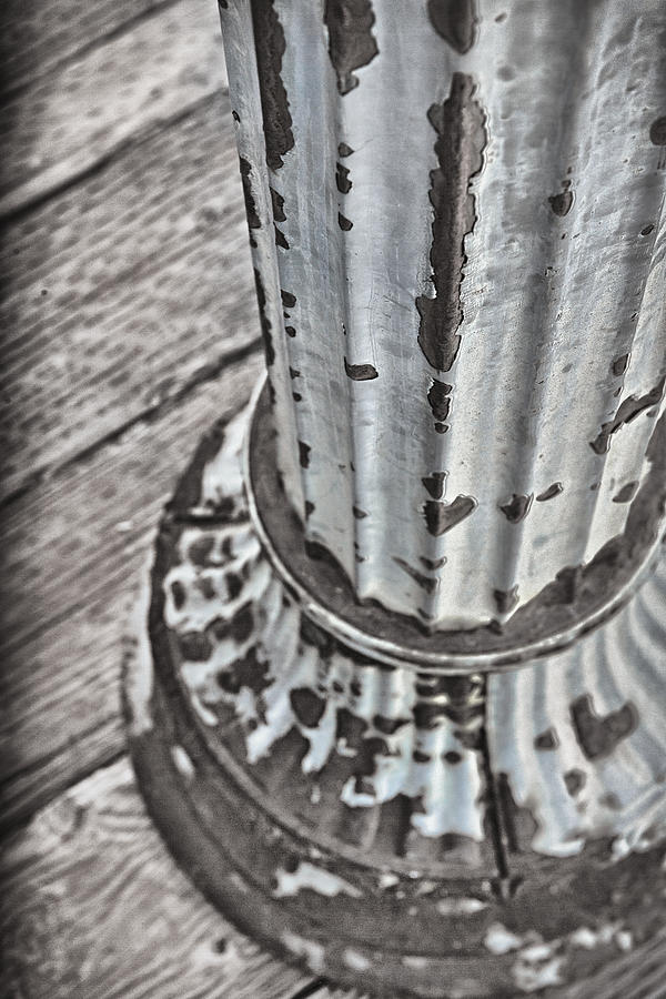 A Peeling Post in Monochrome Photograph by Caitlyn  Grasso