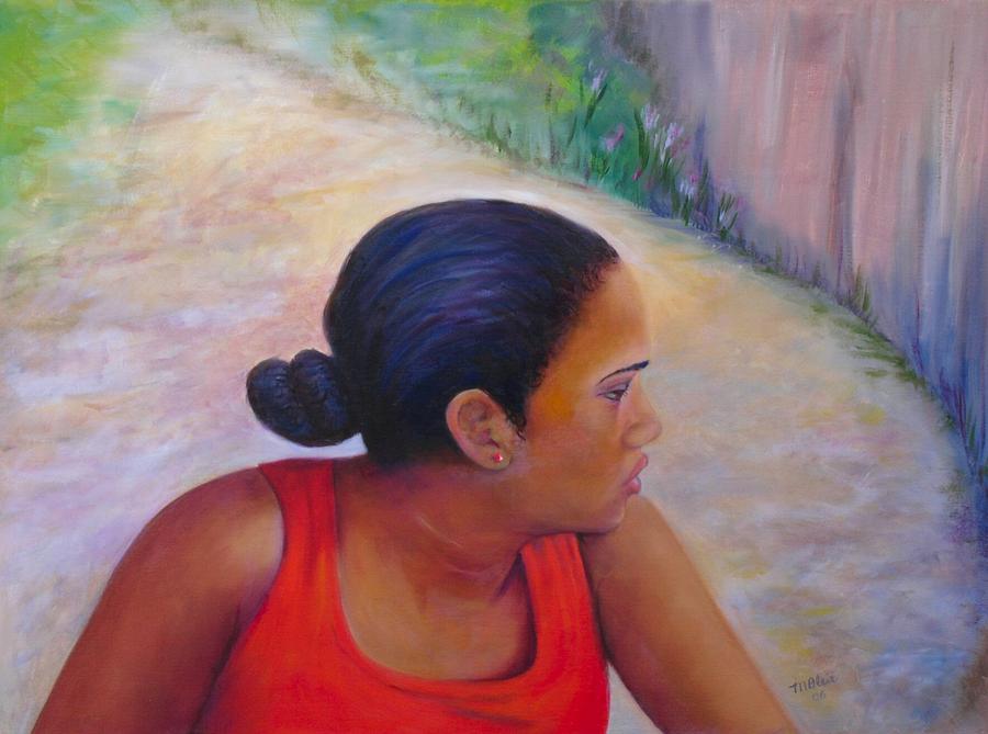 Portrait Painting - A Penny for Your Thoughts by Merle Blair