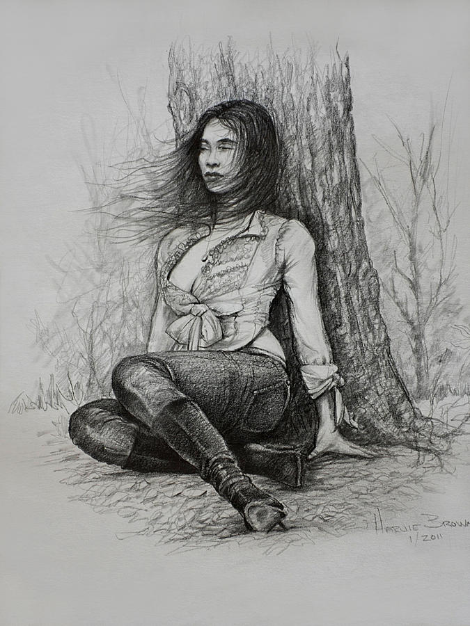 Boot Drawing - A Pensive Mood by Harvie Brown