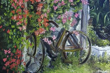 Bike Painting - A Perfect Morning by David LaGarde