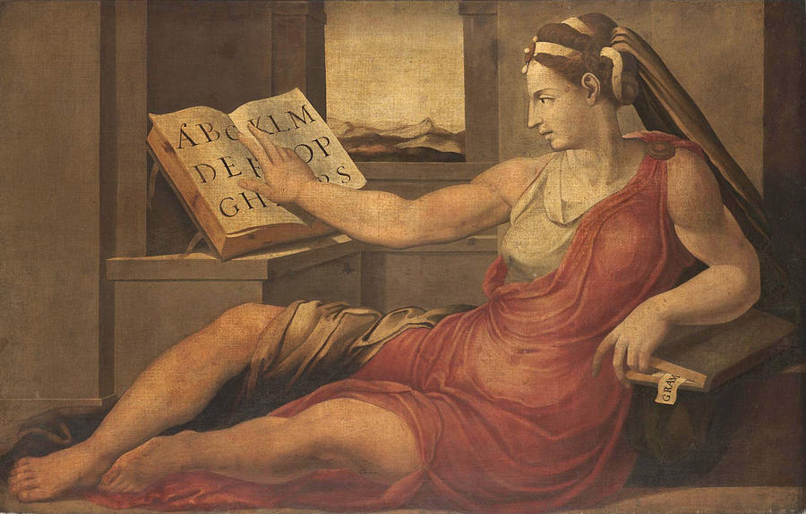 A Personification of Grammar Painting by Follower of Francesco Salviati