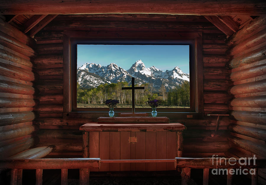 Grand Teton National Park Photograph - A Pew With A View by Sandra Bronstein