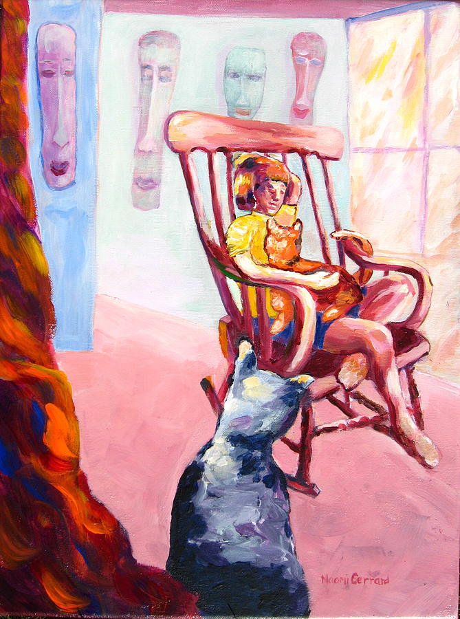 Cat Painting - A Piece of Quiet II by Naomi Gerrard