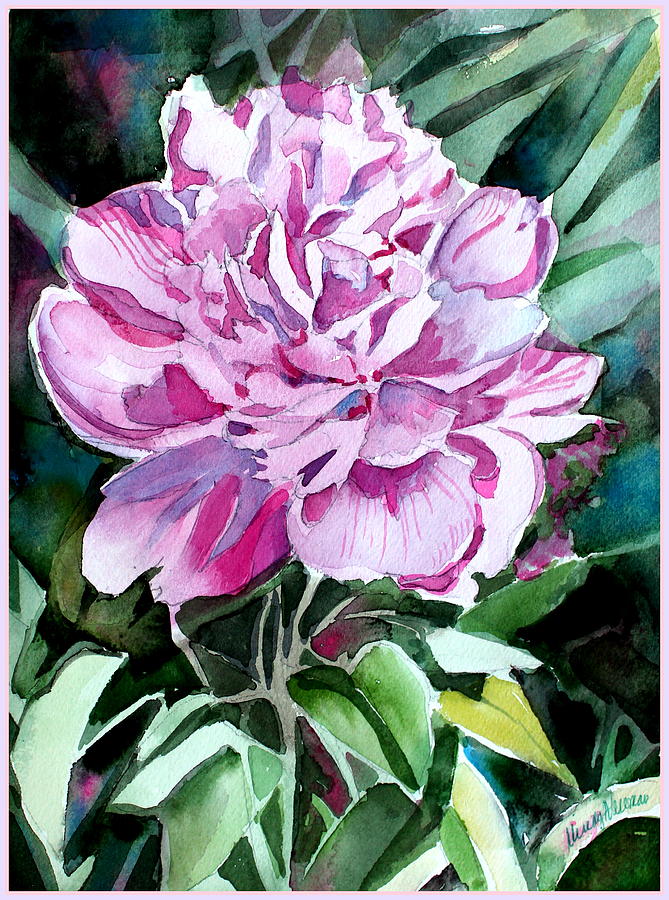 A Pink Peony Painting by Mindy Newman