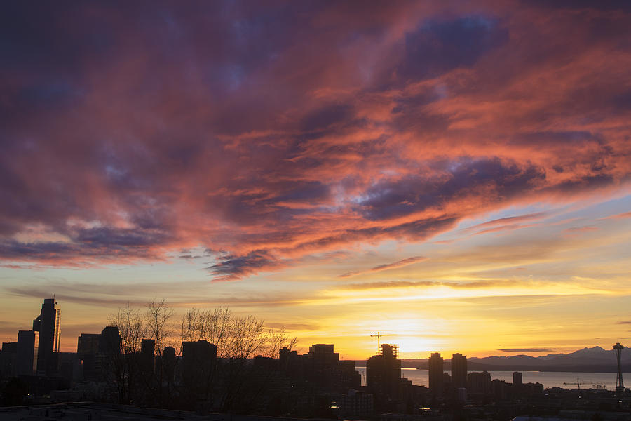 A Pink Seattle Cityscape Photograph by Matt McDonald