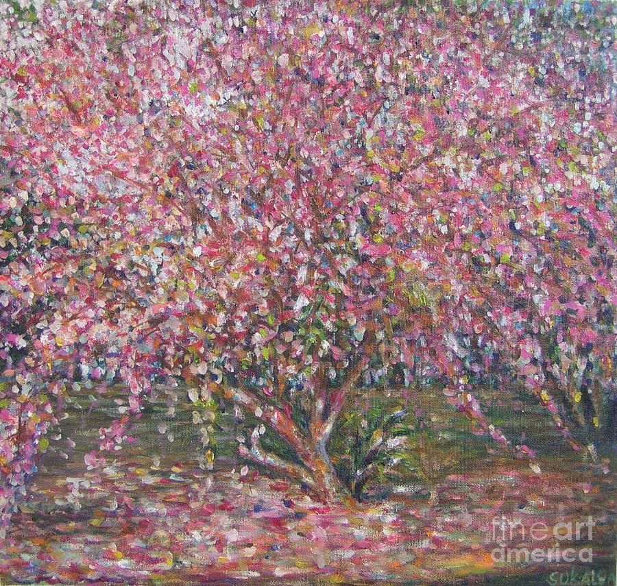 A Pink Tree Painting by Sukalya Chearanantana