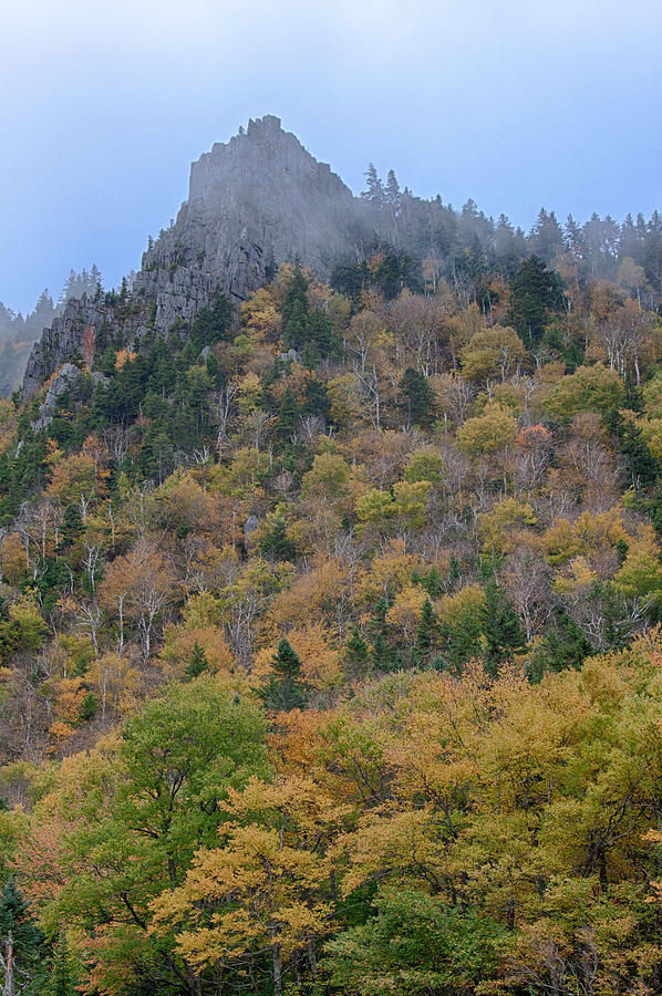 A Pinnacle Of Rock Stands Tall Over The Fall Colors Of Dixville Photograph