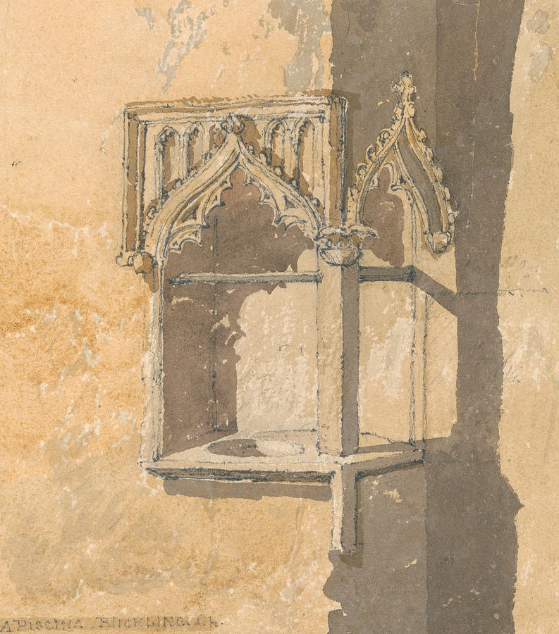 A Piscina in Blickling Church, Norfolk Painting by John Sell Cotman