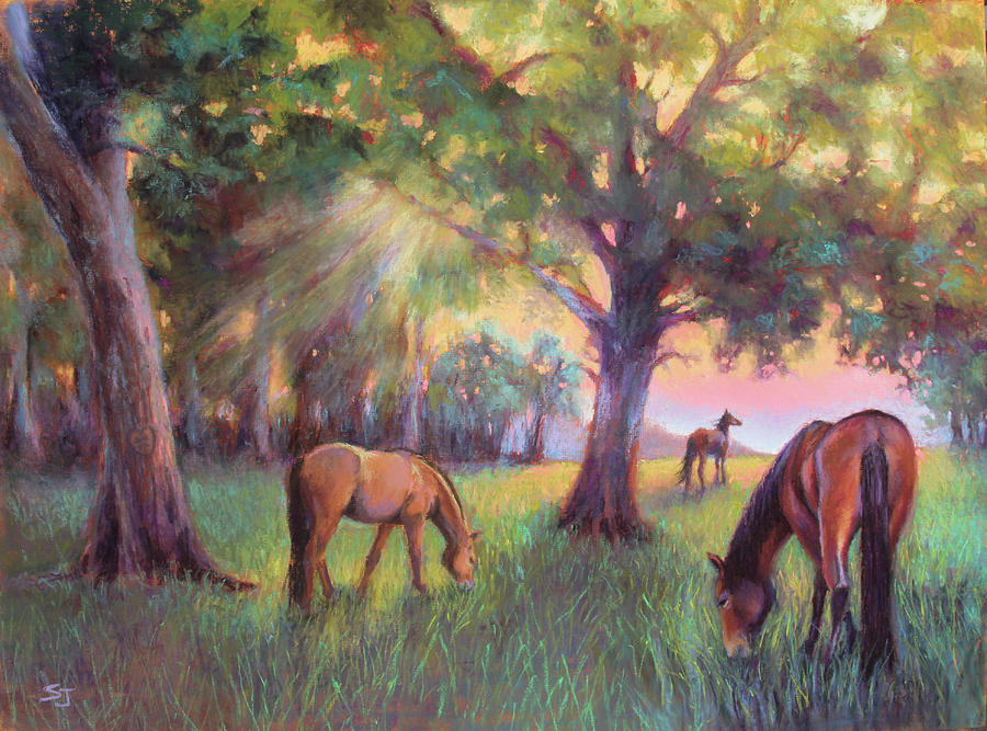 Horses Painting - A Place of Healing by Susan Jenkins Horses Painting - A Place of Healing by Susan Jenkins