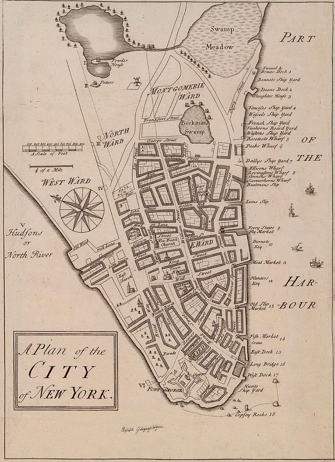 A plan of the city of New York Mixed Media by ArtBeOk Com | Fine Art ...