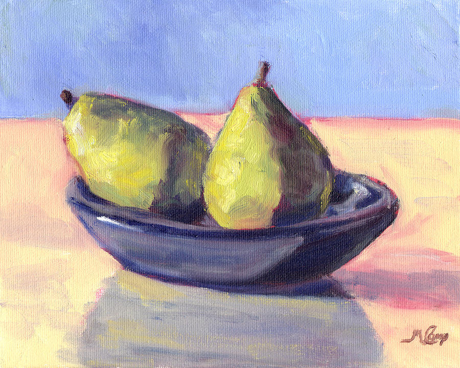 A Plate O Pears Painting by Michael Camp