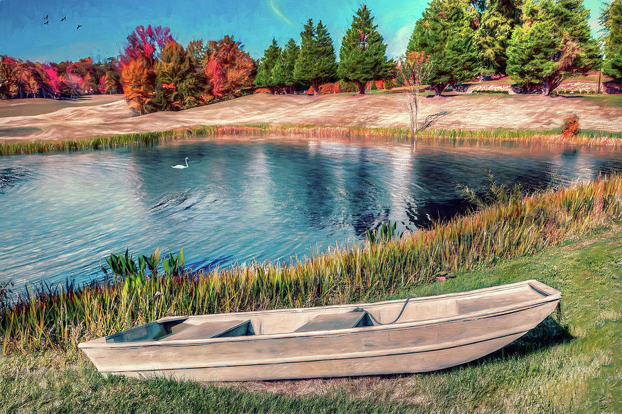 A Pleasant Autumn Day on the Lake AP Painting by Dan Carmichael