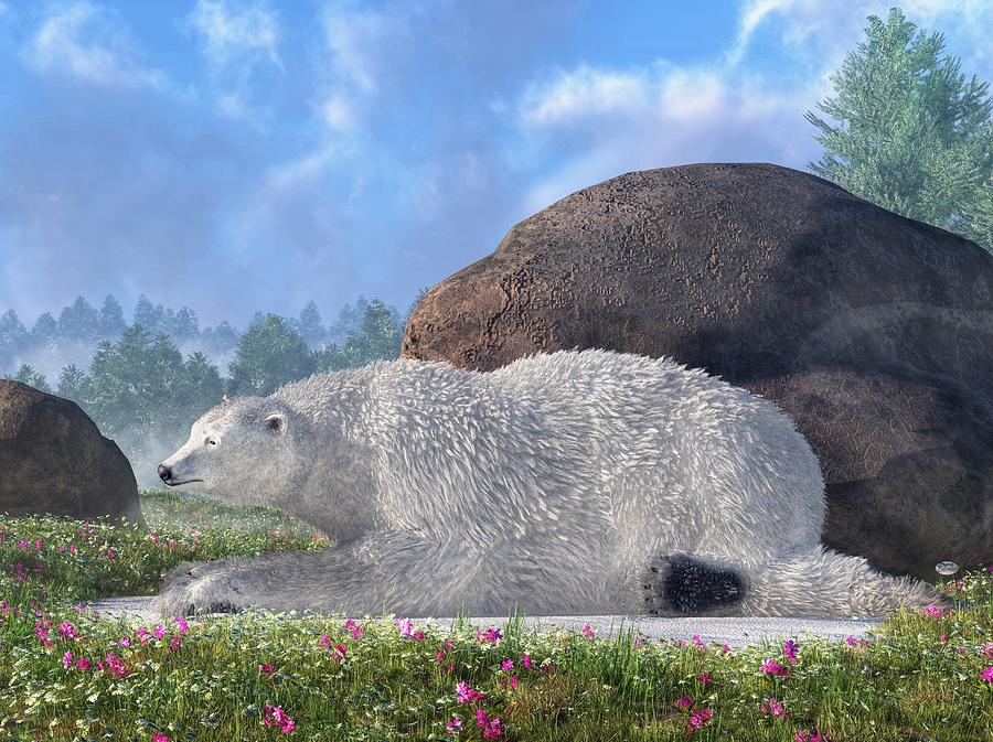 A Polar Bear in Spring Digital Art by Daniel Eskridge