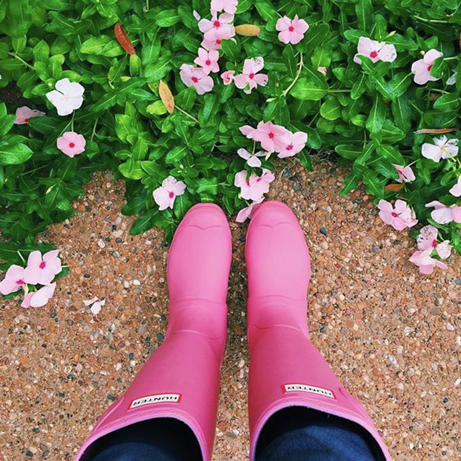 Boot Photograph - A Pop Of Pink On This Rainy by Brooke Butler