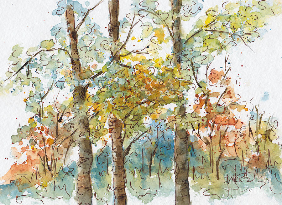 A Poplar Treeo Painting by Pat Katz