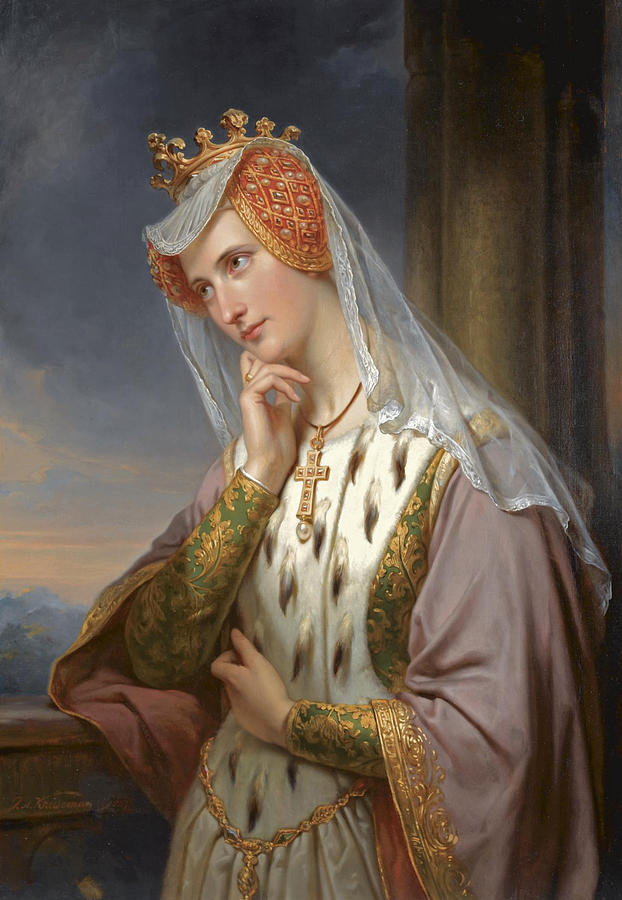 A Portrait of a Noble Lady Painting by Jan Adam Kruseman
