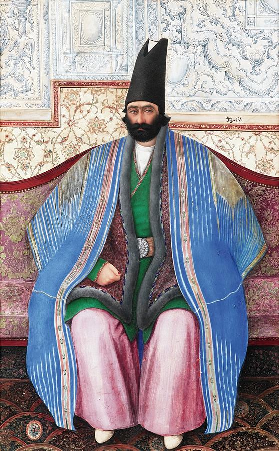 A portrait of Farrokh Khan Amin al-Dowleh Painting by Eastern Accents
