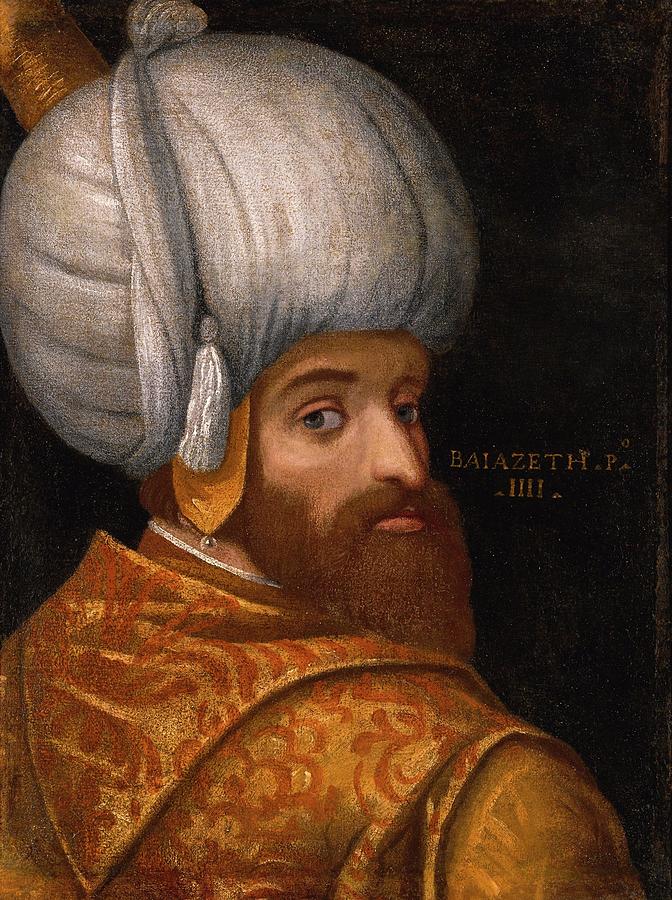 A portrait of Sultan Bayezid I Painting by School of Veronese