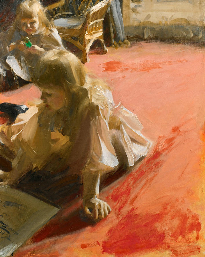 A Portrait of the Daughters of Ramon Subercaseaux Painting by Anders Zorn