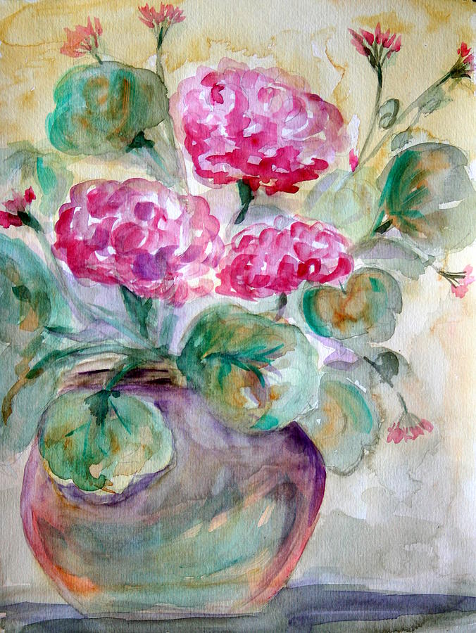 A pot a spring Painting by Julie Lueders 