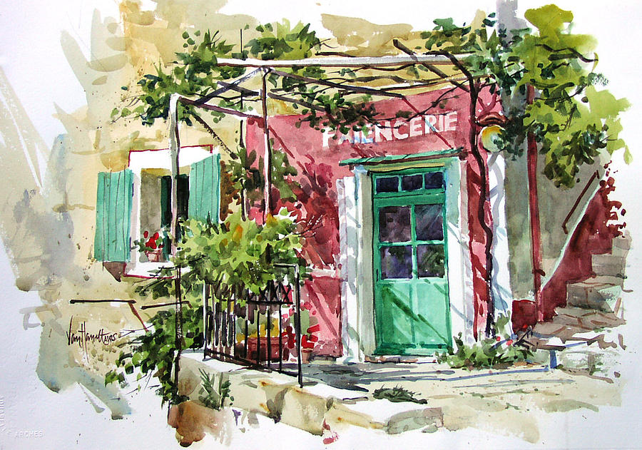 A Pottery Shop in the Provence Painting by Tony Van Hasselt