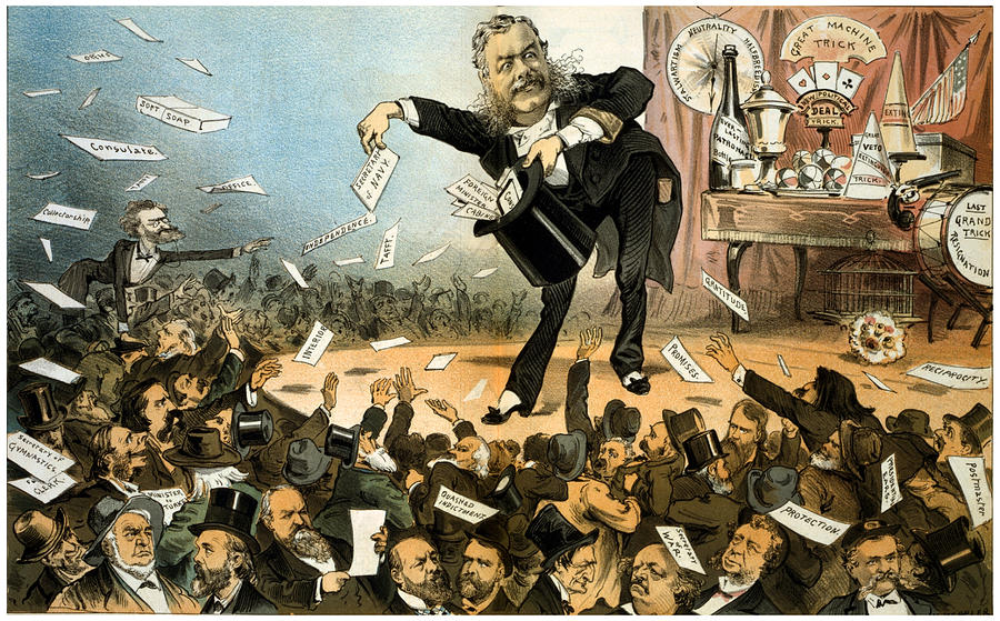 A Presidential Conjuror - President Arthur - Vintage Political Poster Mixed Media