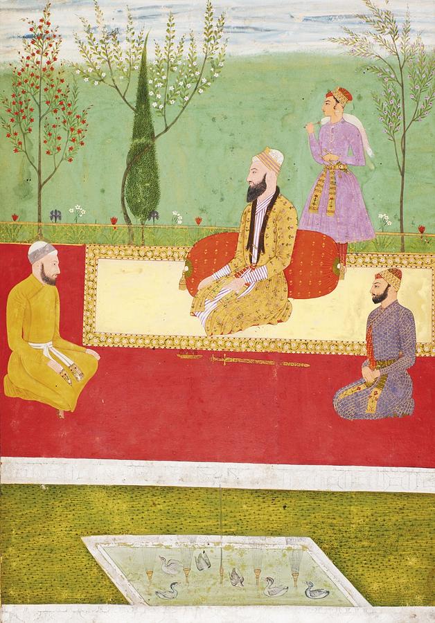 A prince with attendants Painting by Eastern Accents